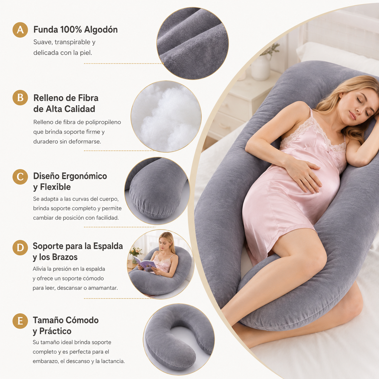 Almohada Corporal Ergonómica U-Comfort™