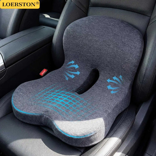 Car Memory Foam Cushion Interior Accessories Pillow Car Seat Waist Pillow Lumbar Support Office Pillow Chair Cushion
