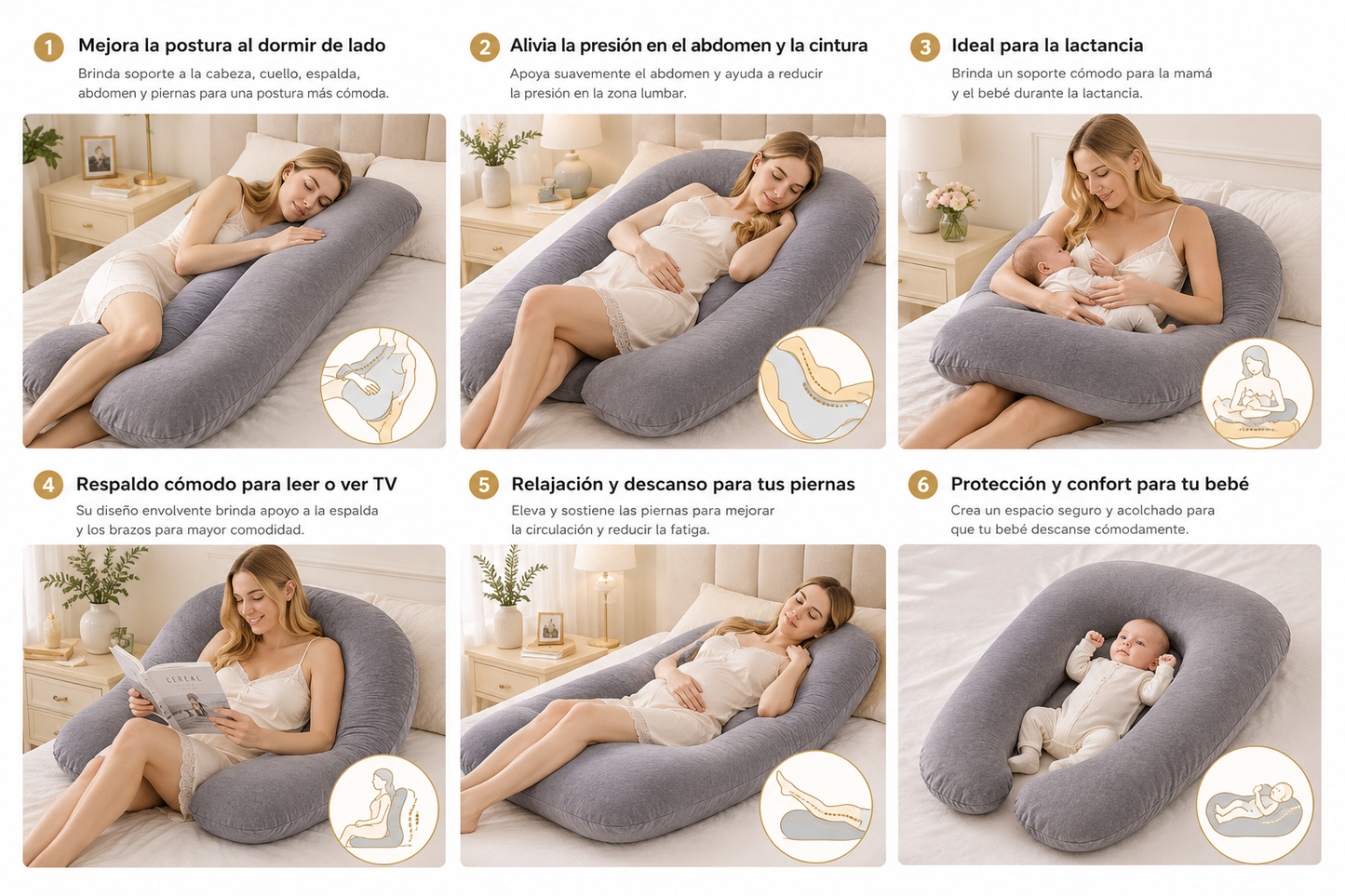 Almohada Corporal Ergonómica U-Comfort™