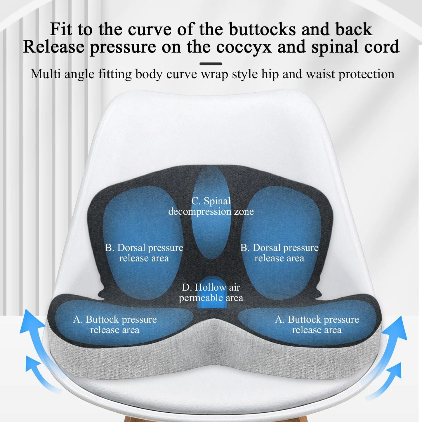 Car Memory Foam Cushion Interior Accessories Pillow Car Seat Waist Pillow Lumbar Support Office Pillow Chair Cushion