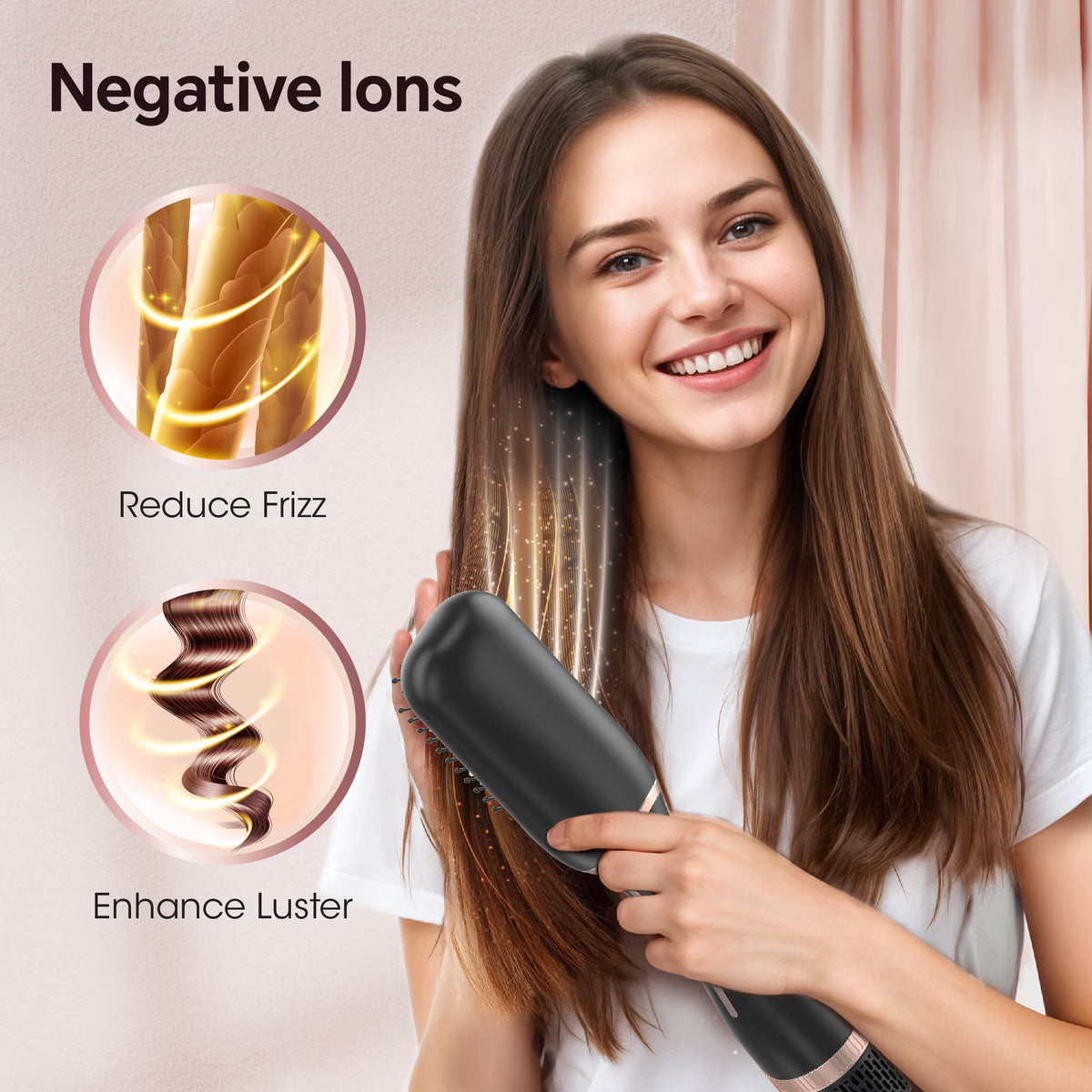 by SKIMI Hair Dryer Brush, Blow Dryer Brush, Curly, Dry, Oval Hot Air Brush with Air Curling Iron