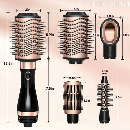 Hair Dryer Brush, Hot Air Brush, Blow Dryer Brush Tool Set Straightener/Dryer/Curling Plastic, round Brush Hair Dryer